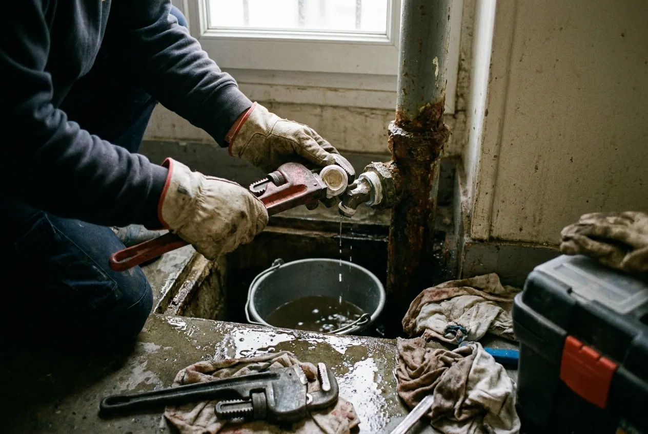 Trace d'infiltration d'eau au plafond d'un appartement en copropriété à Paris 13e